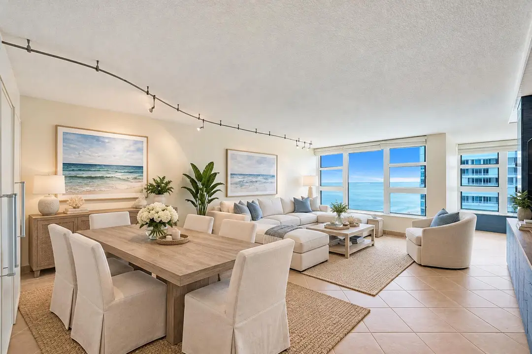Virtually staged living room