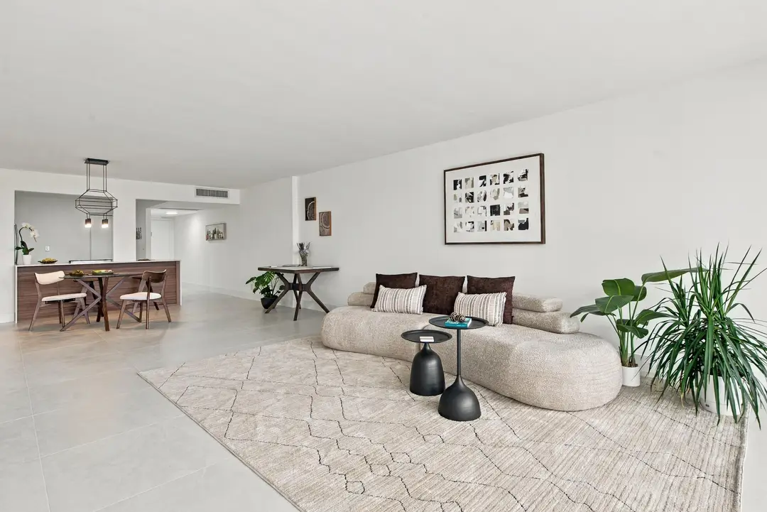 living room & dining room long view