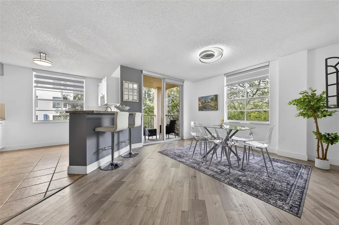 Dining Room with Patio and Treetop Views